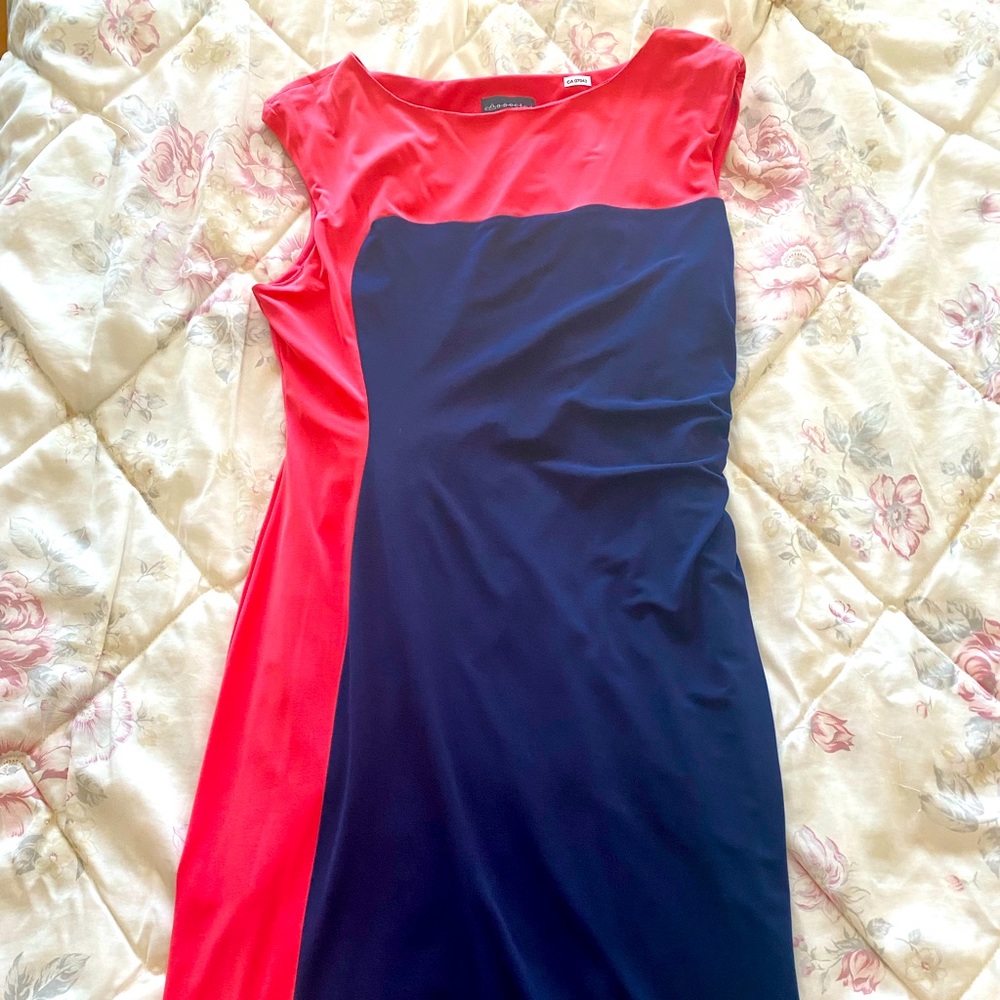 Pink & navy dress